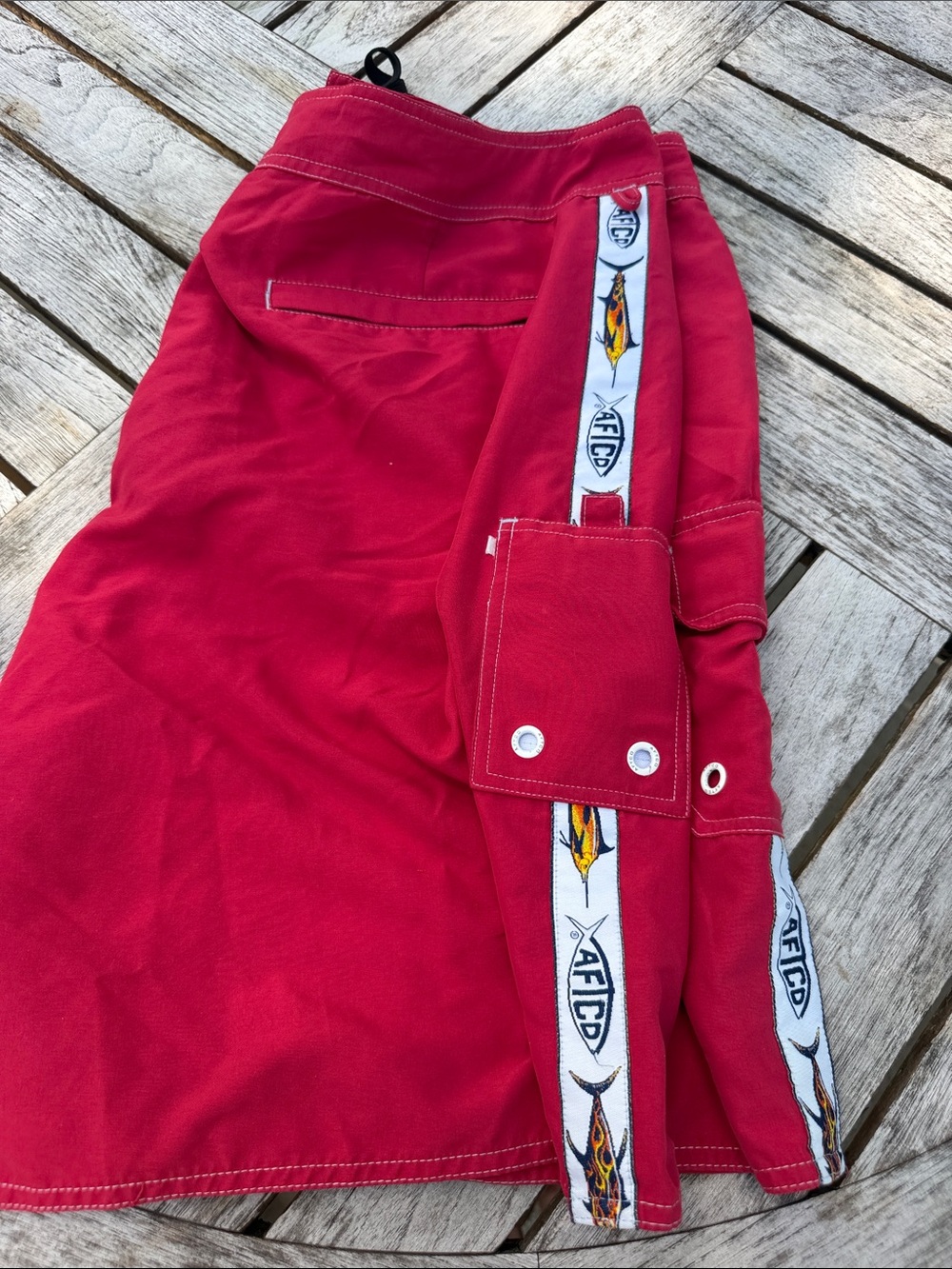 AFTCO Red Kids Skort with Decorative Side Tape